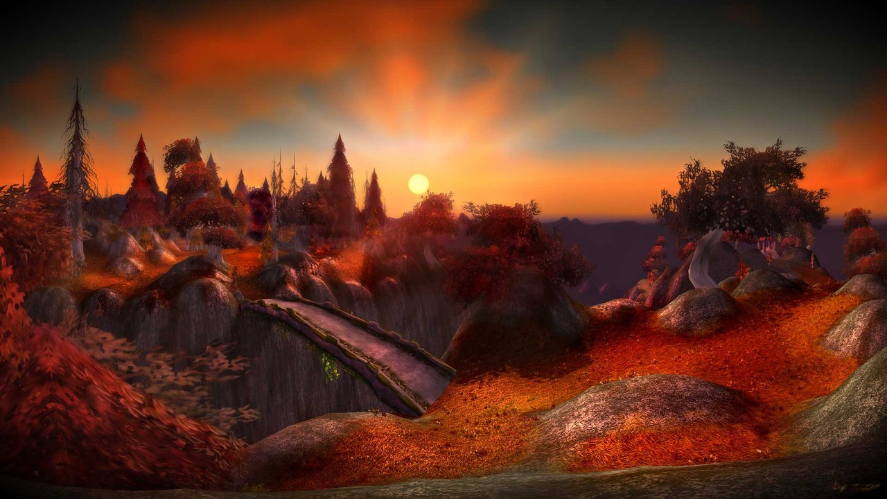 魔兽世界部落领地黄昏风景