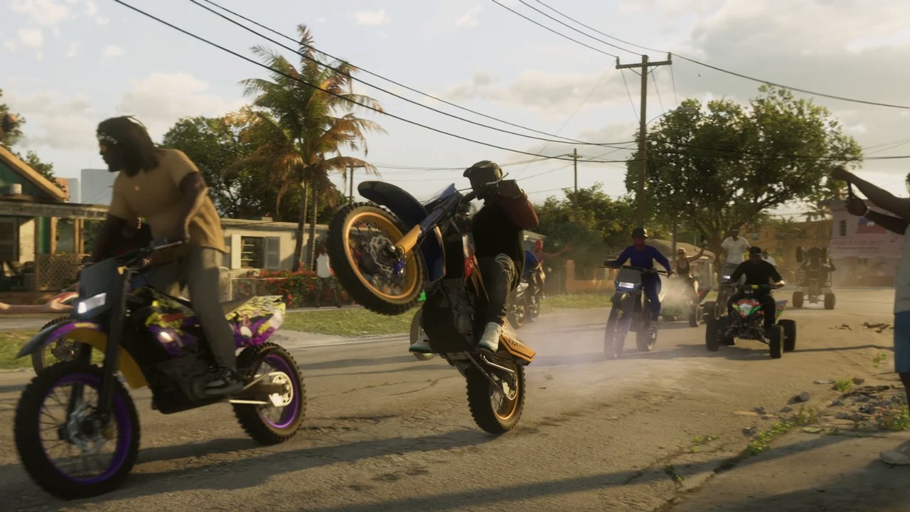 GTA Online公开战局的摩托特技画面